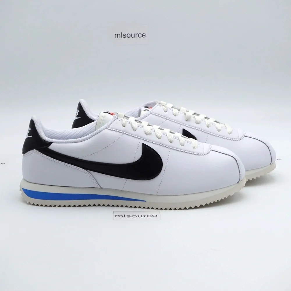 NEW Men's Nike Cortez Leather Sneakers DM4044-100 White/Black
